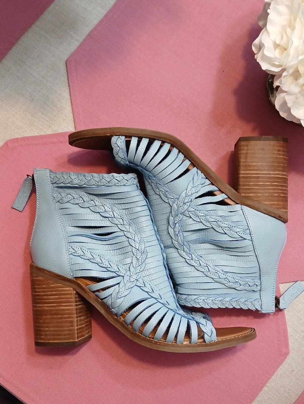 New Dingo Leather Braided Bootie Sandal